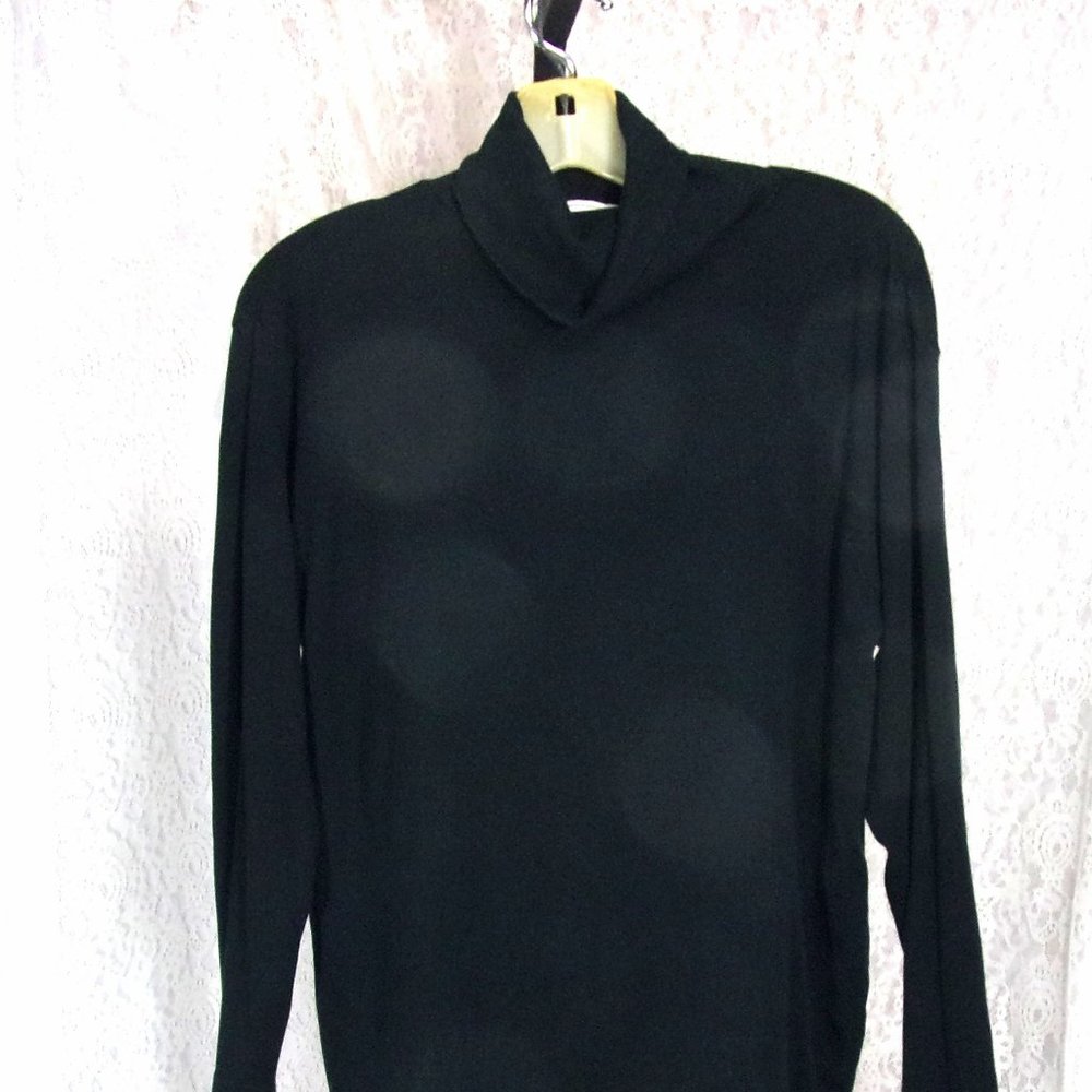 Worthington Rich Black Knit Turtleneck Sweater Top